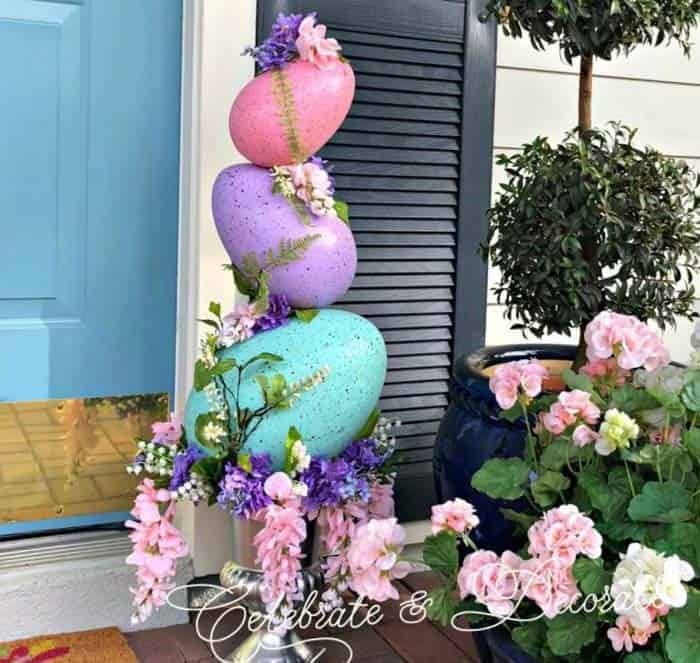 Make a DIY Easter Egg Topiary with Wire and Flowers