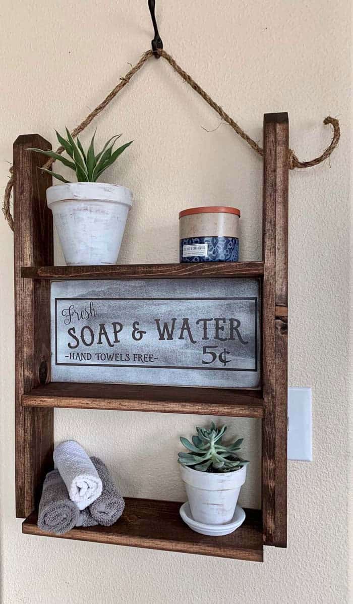 Fill A Small Space With A Rustic Shelf