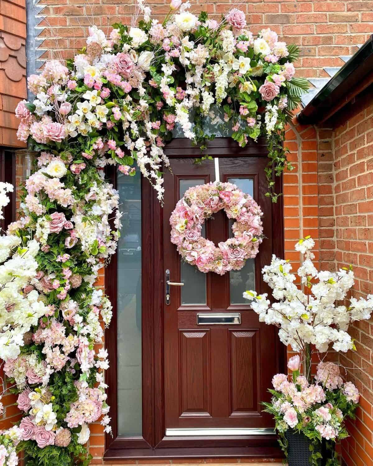 Romantic Front Door Decor