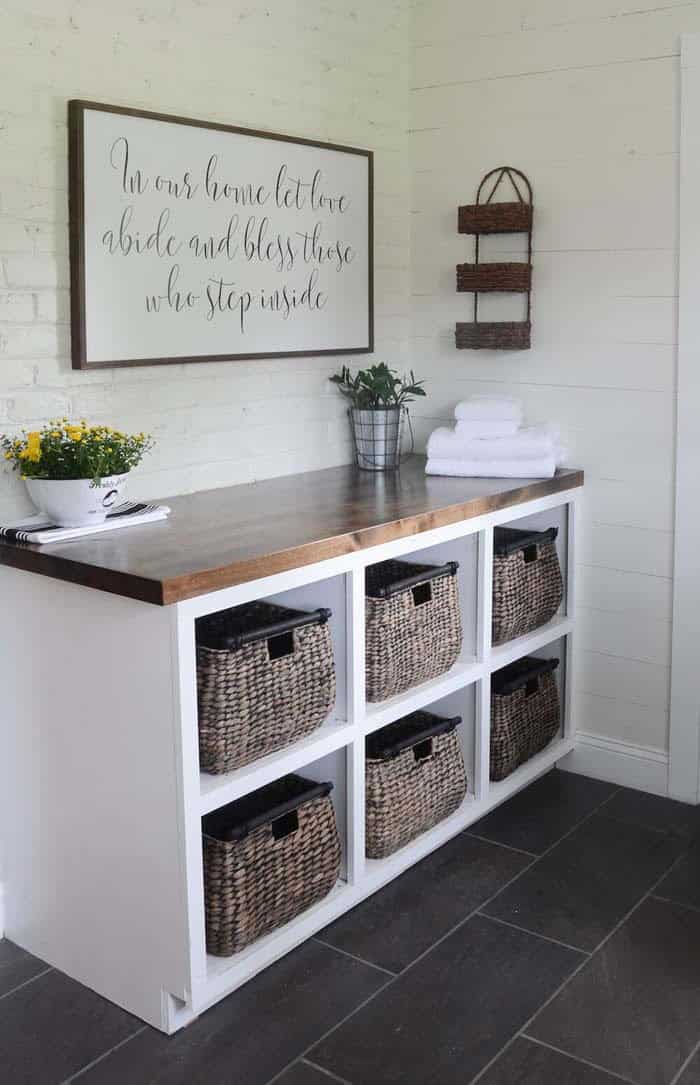 Basket Storage Folding Table