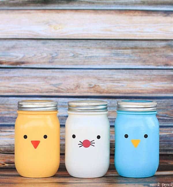 Decorate Mason Jars with Cute Easter Animals Decor