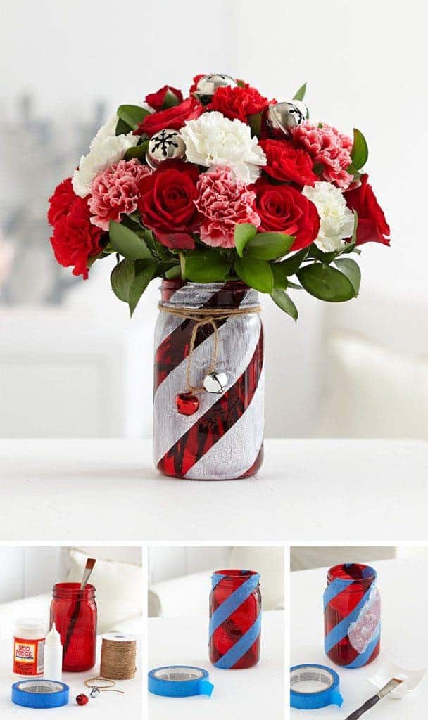 Easy DIY Candy Cane Vase