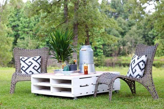 Handcrafted Wooden Table With Pallet Plank Countertop