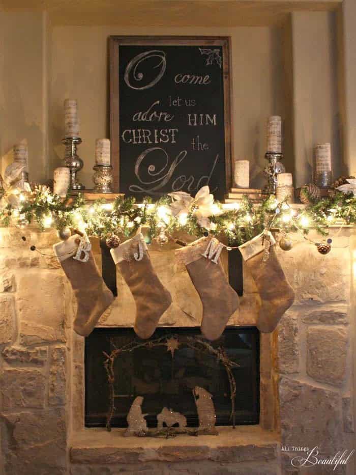 Personalize Your Mantel with a Rustic Chalkboard Sign