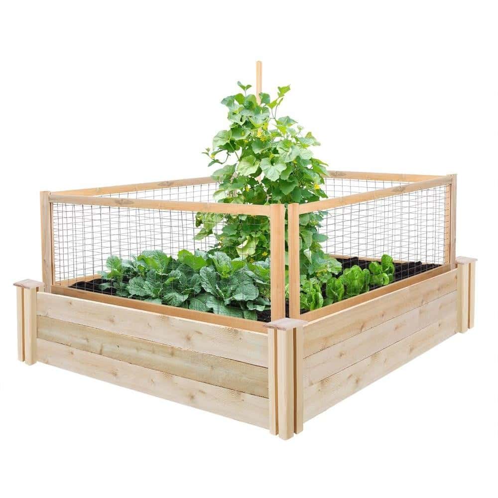 Cedar Raised Garden with CritterGuard Fence System