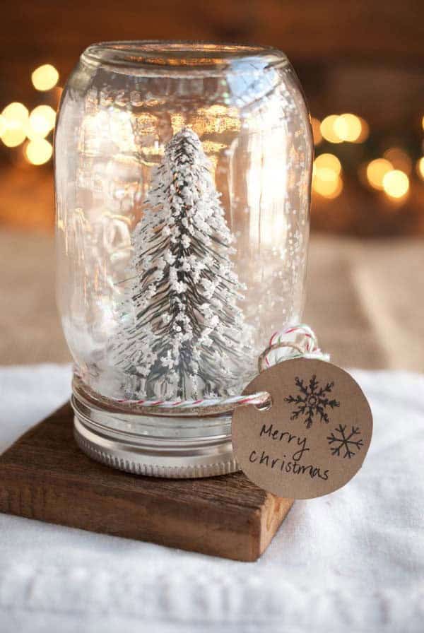 Glittering Christmas Tree Snow Globe DIY