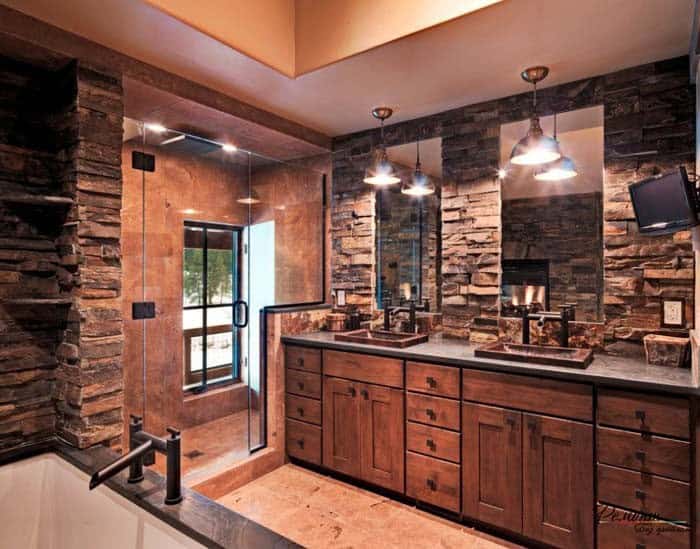 Striking Stone Wall Brings The Outdoors In