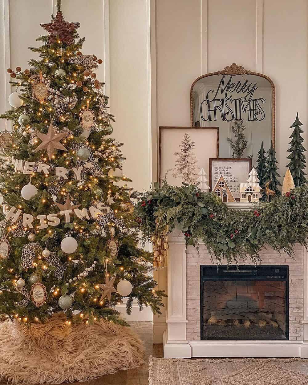 Christmas Decor With Gold Accents