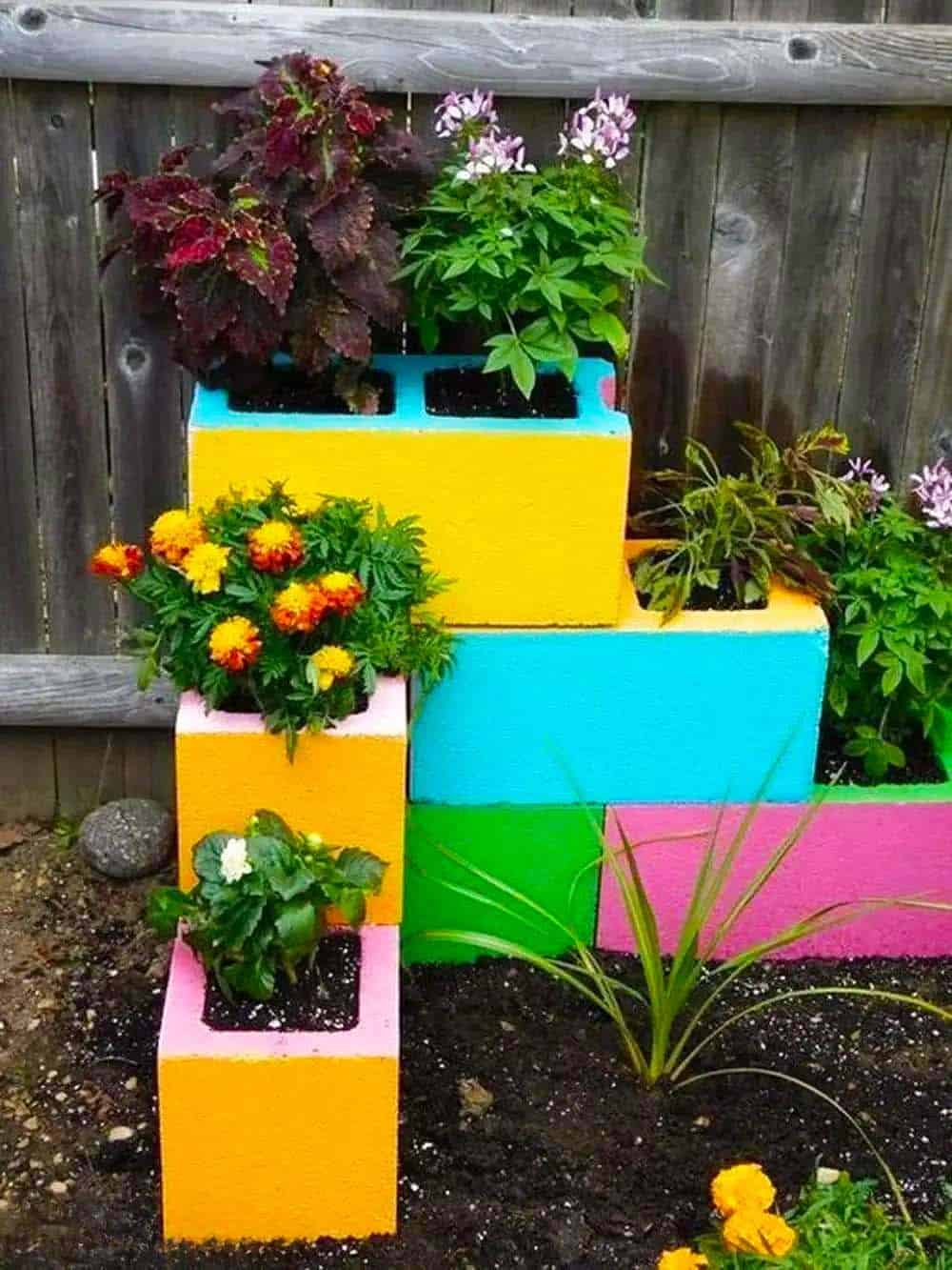 Colorful Planter Cascade