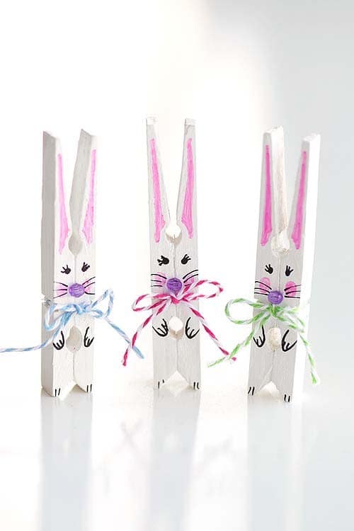 Handmade Easter Bunnies from Clothespins