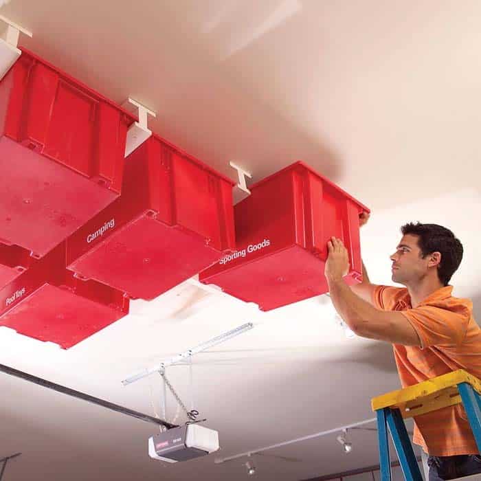 Utilize Small Garage Space with Ceiling Storage System