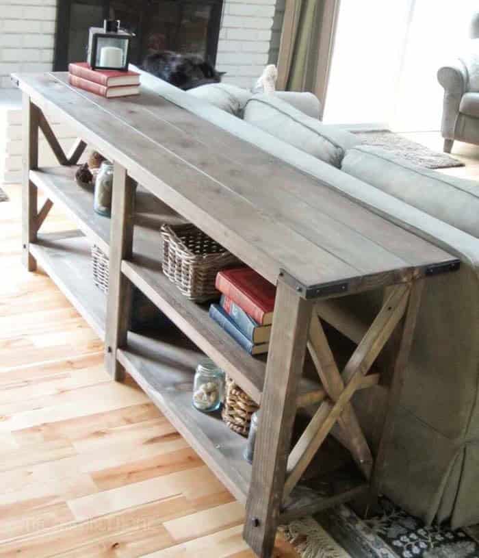 Add a Coastal Touch with a Blue Smoked Sofa Table