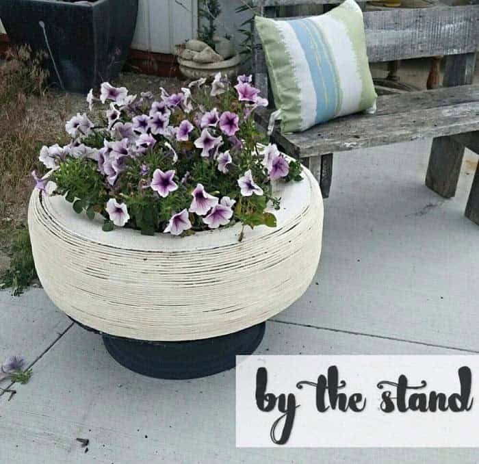 Add Dimension to a Garden with an Upcycled Tire Plant Holder