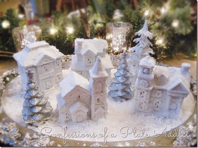 DIY Winter Glittering Village