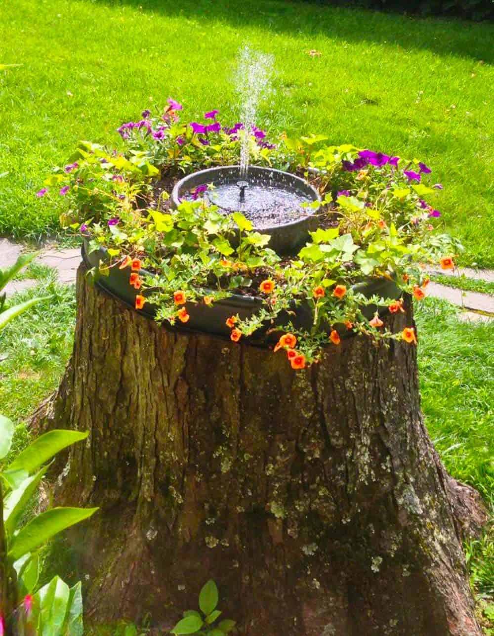 Stump Planter Fountain