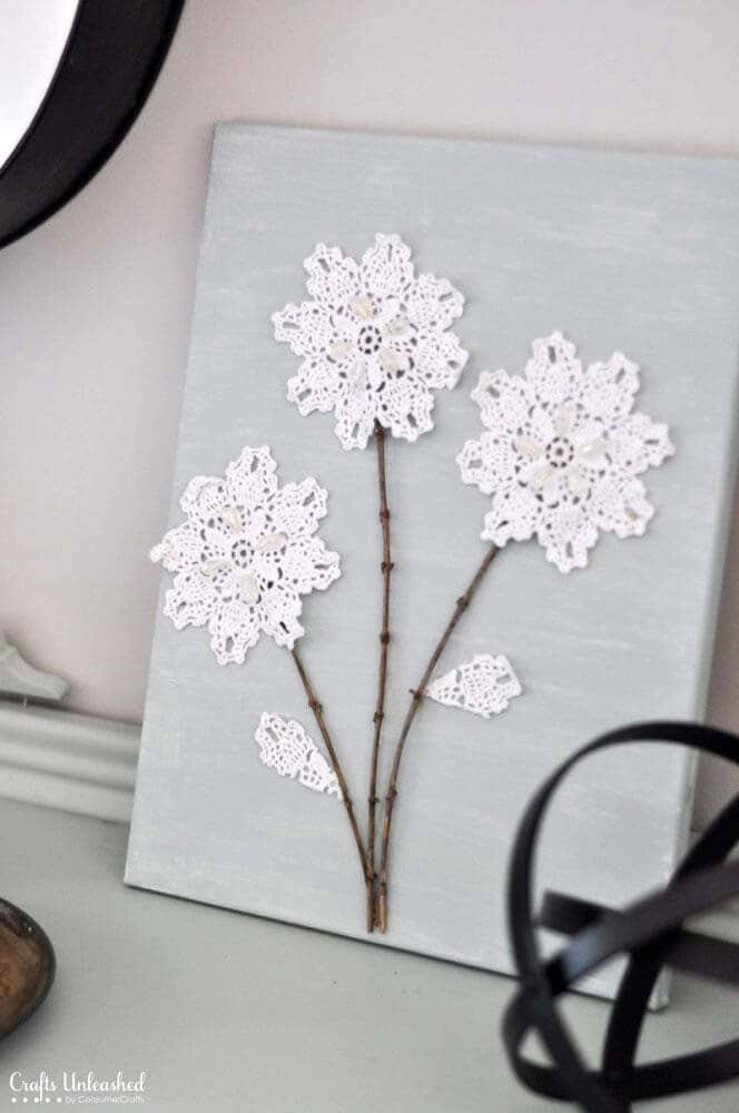 Lace Doily Flowers Art