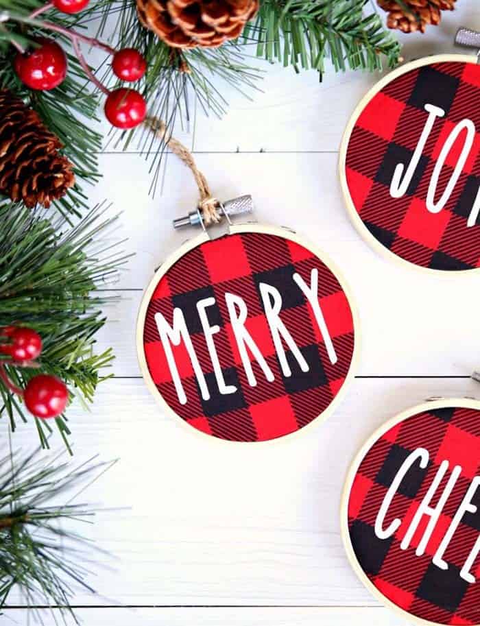 Make Customized Buffalo Plaid Ornaments