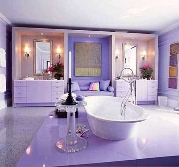 Add Splendor to Your Spacious Bathroom with Purple