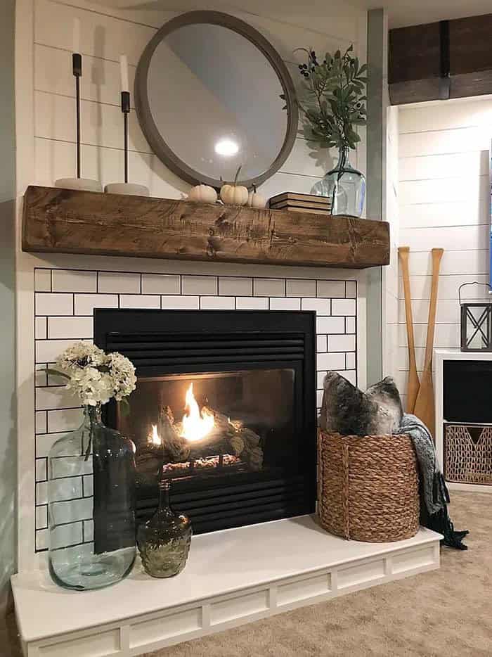 DIY Rustic Mantel