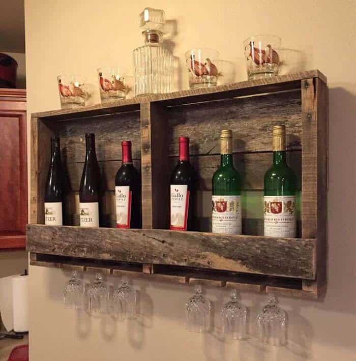 Rustic Wooden Wine Display