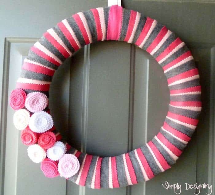 Pretty Pink Felt Wrapped Wreath