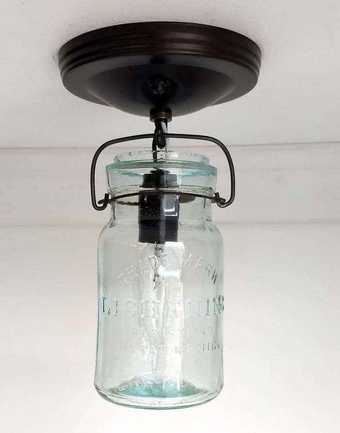 Ceiling Light From Antique Mason Jar