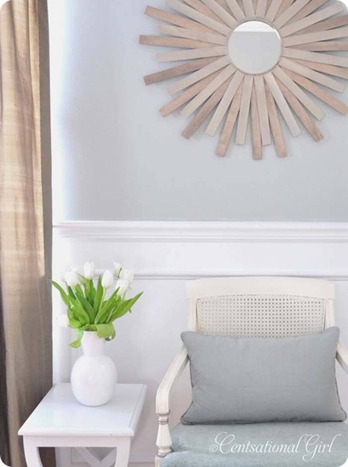 DIY Sunburst Mirror With Sticks