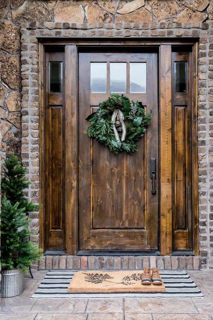 Bold Wood And Stone Entryway