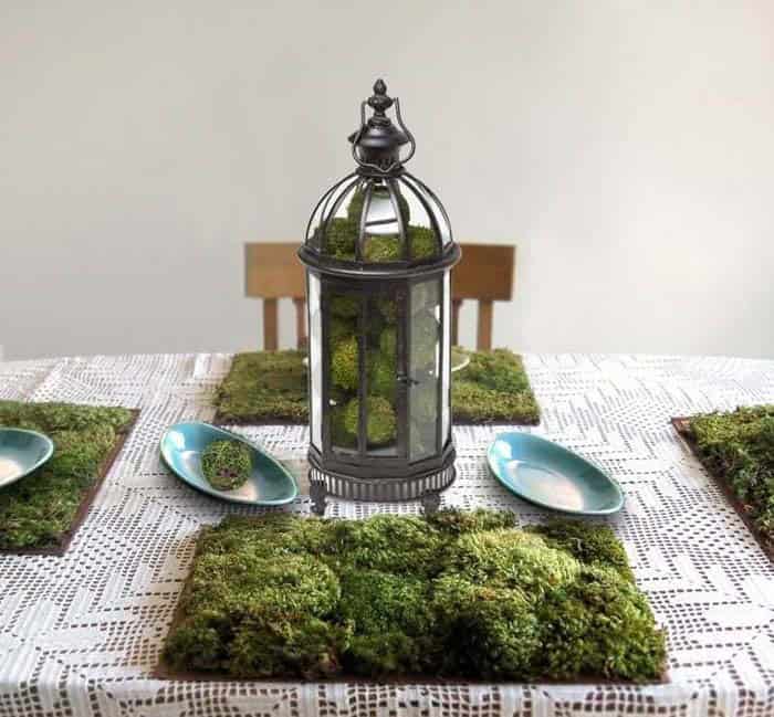 Lantern Centerpiece With Moss