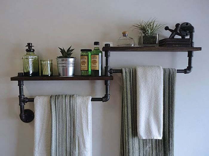 Bring an Industrial Vibe with Plumbing Pipes and Shelves