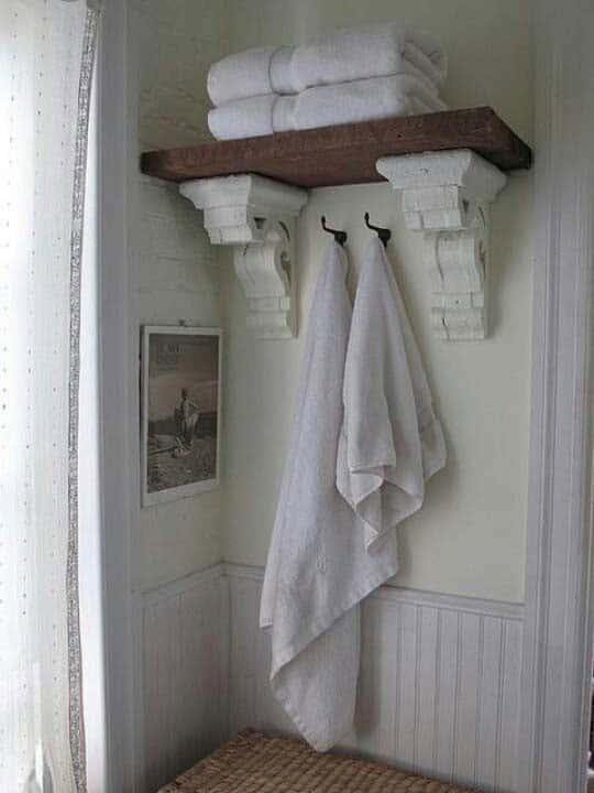 Architectural Salvage Towel Shelf