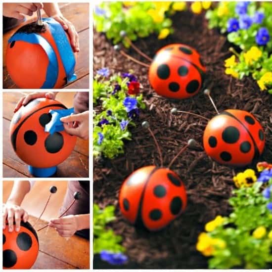 Add a pop of Color to Your Garden with DIY Ladybugs