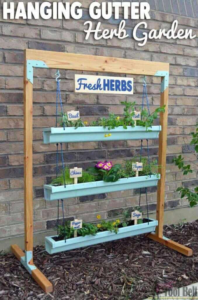 Use Hanging Rain Gutters for Your Herb Garden