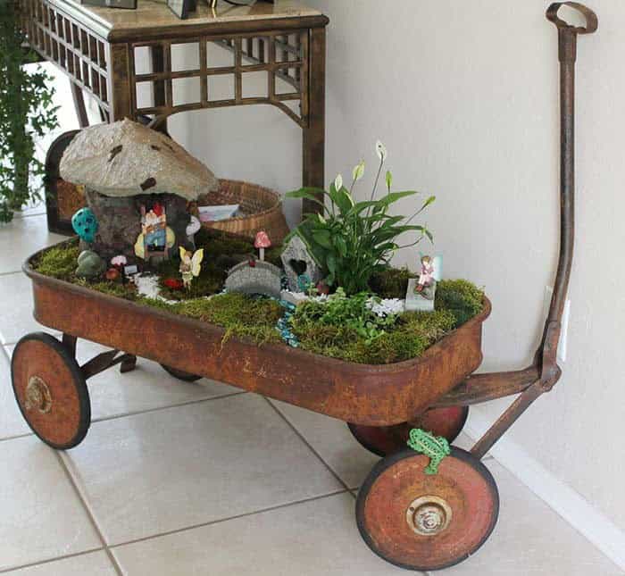 Upcycle a Vintage Wagon into a Mobile Fairy Garden