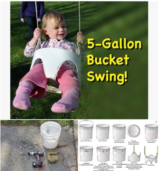 Make A Toddler Swing From A Bucket