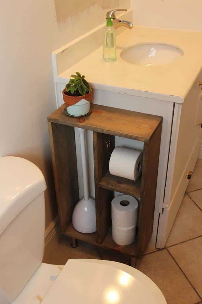 Compact Cabinet for Toilet and Sink Storage Needs