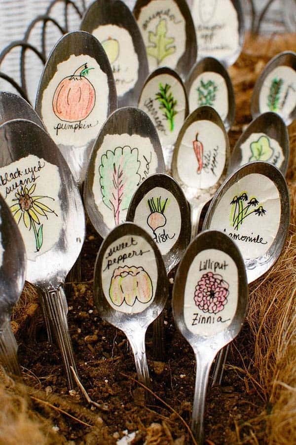 Create Rustic Garden Markers with Old Spoons