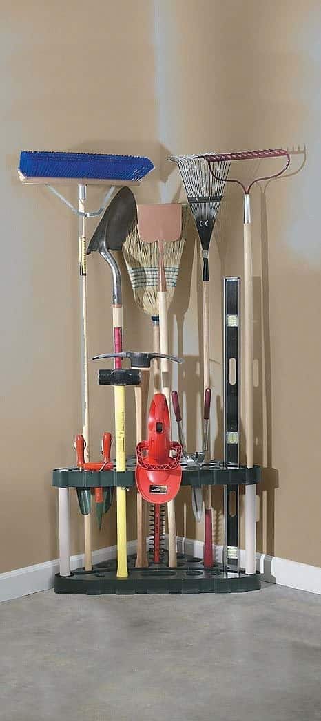 Rubbermaid Corner Tool Rack, Tool Organizer