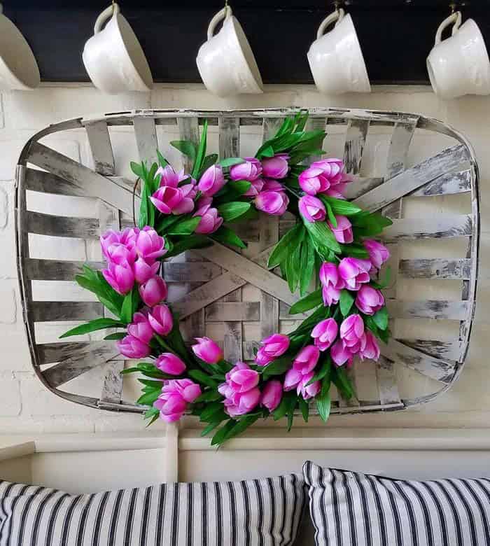 Budget Friendly Wreath From Bright Tulips