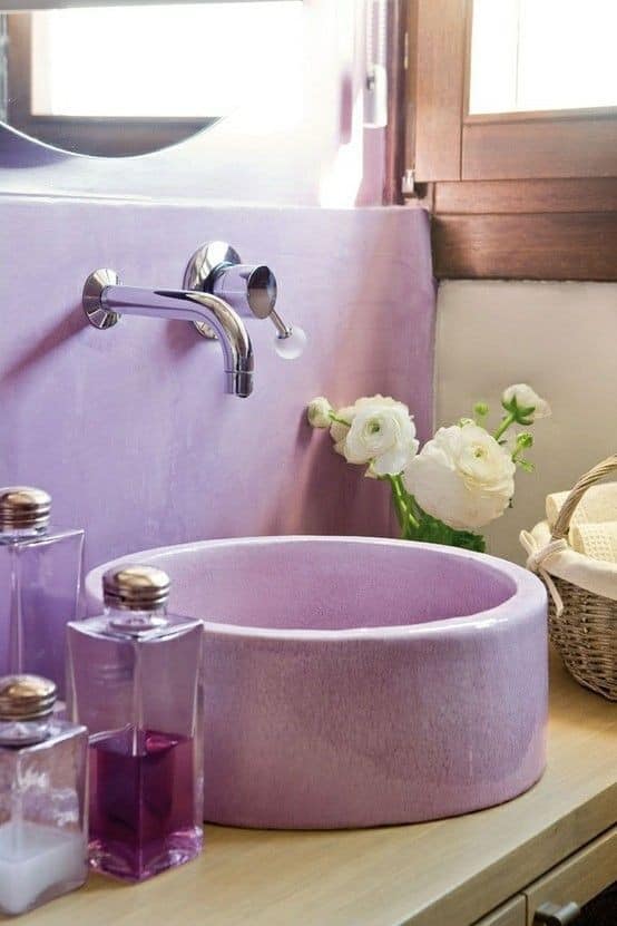 Make an Impact with Stylish Modern Purple Sink and Accents