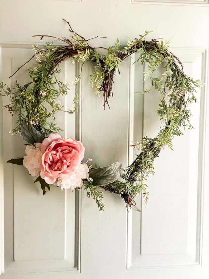 Heart Shaped Spring Greens And Grapevine