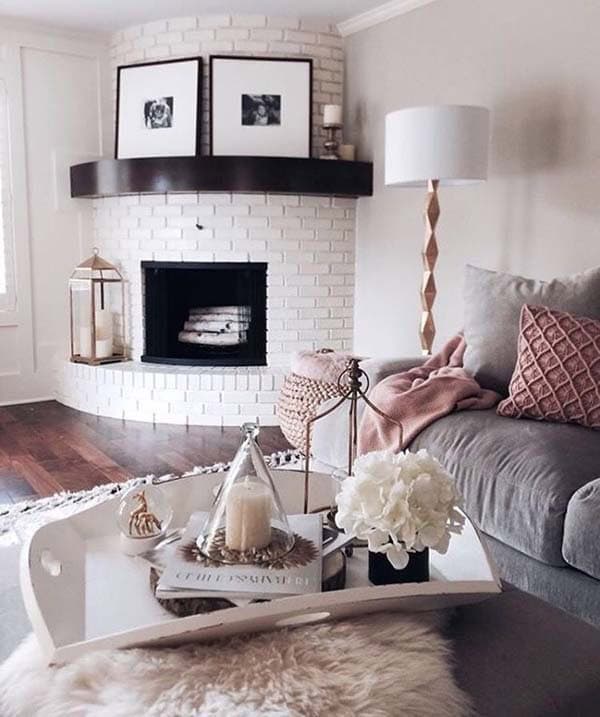 Make Your Living Room Luxurious with a Rounded Fireplace