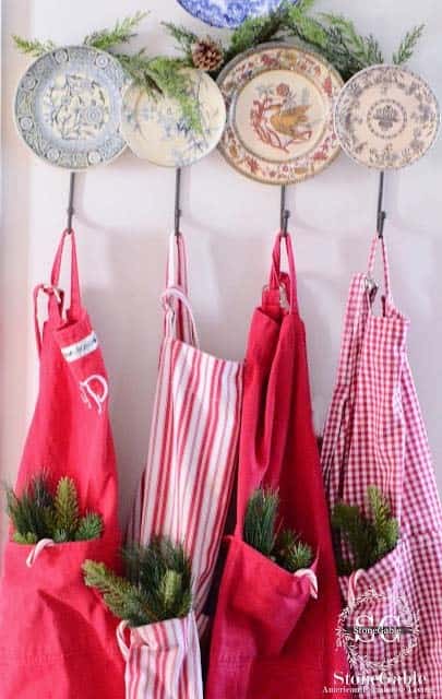 Spruce Up Your Kitchen with Christmas-Colored Aprons