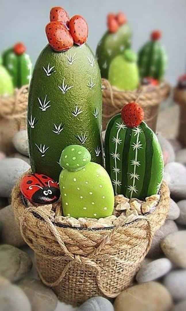 Cactus Painted Rock Ideas