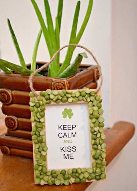 Celebrate with a Slogan and Split Peas Green Frame