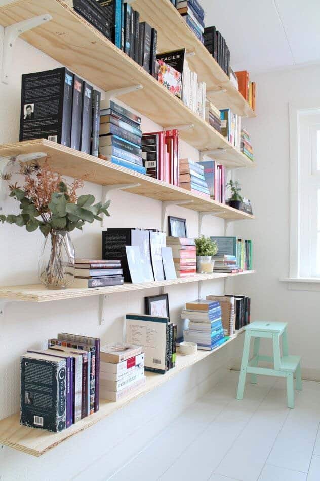 Bookshelf Made With White Hardware, Light Wood