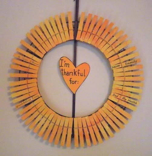 Express Gratitude with a Homemade Clothespin Wreath