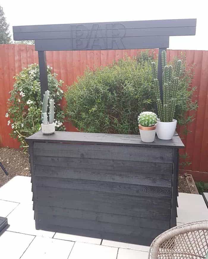 Subtle Black Painted Pallet Bar