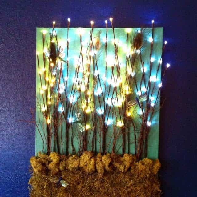 String Lights Brighten 3D Art Piece