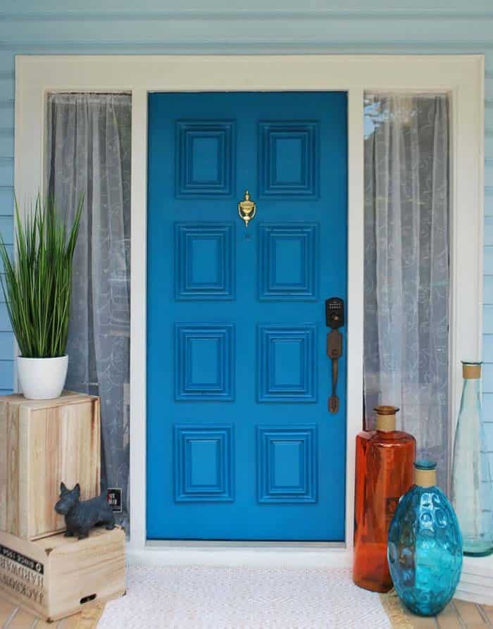 Total Porch Décor With Blue Door